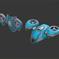 Blue Futuristic Passenger Aircraft With Propellers And Sleek Modern Design