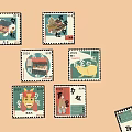 Various Traditional Themed Stamps With Cultural Patterns And Year Markings