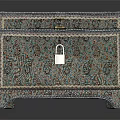 Decorative Box With Colorful Patterns Circular Top Decoration Padlock And Carved Feet