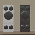 Modern White and Black Washing Machines with Round Control Panels and Stylish Design