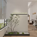 Modern Office Interior With Honor Wall Certificates Trophies Furniture And City View Windows