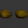 Fresh Kiwano Fruits Whole and Halved with Spiky Exterior and Green Flesh on Dark Background
