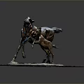 Bronze Horse Sculpture Featuring Mare And Foal On Circular Base With Grass