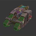 Futuristic Armored Tank With Multiple Cannons Tracked Chassis And Mechanical Details