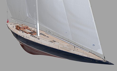 J-Class Yacht Endeavour Sailing 3d model