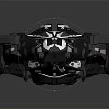 Futuristic Cosmic Spaceship with Detailed Mechanical Structure and Aerodynamic Design Features