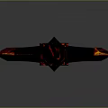 Fiery Mythical Axe With Red And Black Flame Texture And Cracked Handle