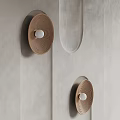 Elegant Modern Sofa Background Wall With Textured Panels And Round Decorative Lights