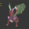 Game Movie Character Dragon With Gray Body White Horns White Wings And Sharp Claws