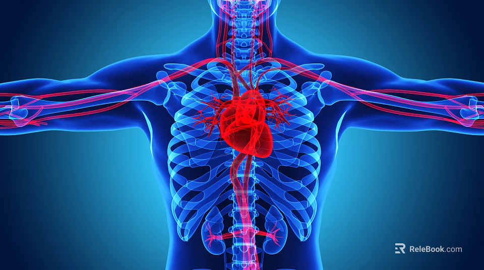 Medical Device for Human Anatomy Visualization with Skeleton Heart and Blood Vessels 3d model 