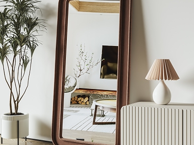 medieval full-length mirror modern full-length mirror floor mirror cream mirror fitting mirror 3d model