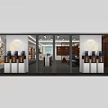 Modern Specialty Store Interior With Glass Front Display Counters And Product Displays 3d model