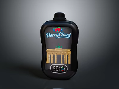 BerryCloud Black Electronic Device With Landmark Pattern 98% Humidity And Water Drop Icon 3d model
