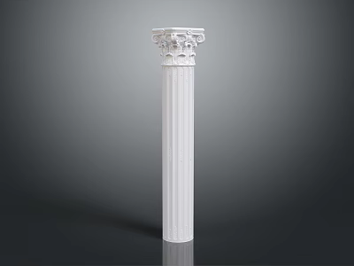 White Classical Decorative Column With Ornate Carved Capital And Tall Structure Design 3d model