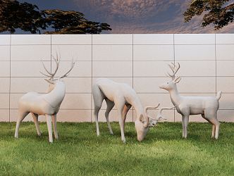 Modern city sculpture landscape sculpture sketch elk sculpture 3d model