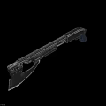Tactical Metal Axe Gun Weapon With Bladed Head And Mechanical Structure Design 3d model