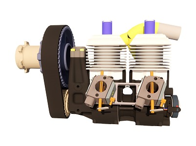 RR258RG aircraft engine 3d model