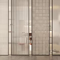 Modern Glass Partition With Textured Patterns For Elegant Home Interior Decorative Design 3d model