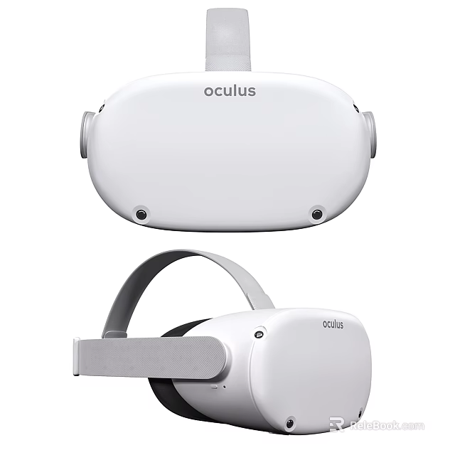 Oculus VR Headset White Design With Comfortable Headband And Modern Look 3d model