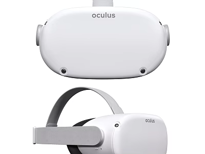 Oculus VR Headset White Design With Comfortable Headband And Modern Look 3d model