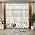 Modern Curtain Window Screen 3d model