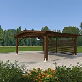 modern pavilion park pavilion rest pavilion rest stool park signage 3d model