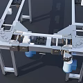Heavy Duty Industrial Equipment Metal Frame Structure With Blue Components And Support Legs