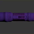 Purple Metallic Flashlight With Ergonomic Handle Shiny Surface And Reflective Finish