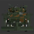 Military Armored Vehicle with Camouflage Paint Turret Protective Cage and Bulldozer Blade