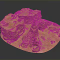 Stone and Wood Natural Landscape Model Featuring Layered Rock and Wooden Details