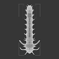 Vibrant 3D Modeled Reptile With Spiked Body Horned Head And Colorful Scales