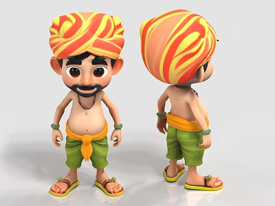 Cartoon Character Cartoon Man Indian Character Indian Cartoon Character 3d model