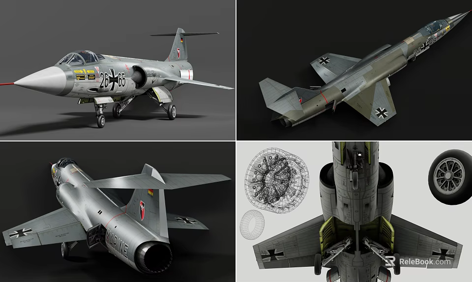 German Fighter Jet 3D Models With Multiple Views And Details 3d model