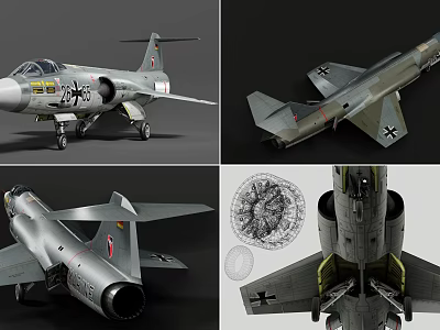 F104g Fighter Aircraft Berlin Air Force Fighter Aircraft Starfighter J-10 J-15 Aircraft Fighter Ornaments Toys 3d model