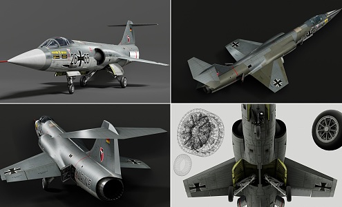 F104g Fighter Aircraft Berlin Air Force Fighter Aircraft Starfighter J-10 J-15 Aircraft Fighter Ornaments Toys 3d model