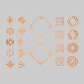 Decorative Carvings Featuring Various Shapes Intricate Patterns And Artistic Designs
