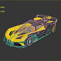 Yellow and Silver Sports Car with Sleek Modern Design Shiny Exterior and Rear Spoiler