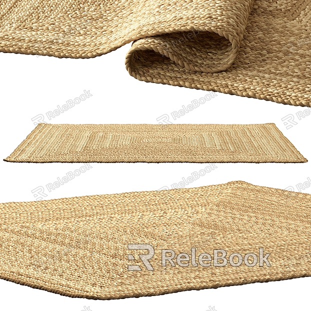 Quiet wind bamboo mat woven jute carpet model