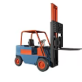 Industrial Forklift Equipment with Blue Orange Design and Heavy Duty Lifting Mechanism
