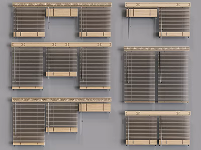 Various Home Window Blinds Designs With Different Layout Options And Sizes 3d model