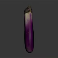 Fresh Purple Eggplant Healthy Vegetable on Gray Background Close Up View