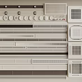 Various Air Conditioner Fans With Different Grille Designs And Panel Styles Collection 3d model