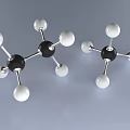 Scientific Molecular Model With Black And White Spheres And Atomic Connections