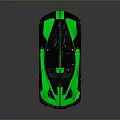 Modern Green and Black Supercar With Sleek Aerodynamic Design And Green Wheels