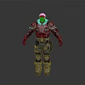 Futuristic Armored Sci Fi Warrior Character Standing Pose With Detailed Armor Design