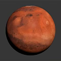 Red Mars Planet With White Polar Caps And Detailed Surface Features 3d model