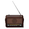 Vintage Wooden Radio With Antenna Knobs And Tuning Dial Design