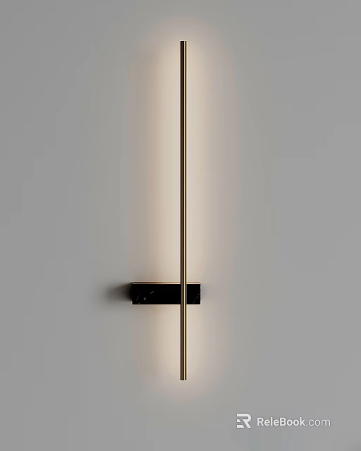 Modern Minimalist Wall Lamp With Sleek Black Frame And Soft Warm Glow 3d model 