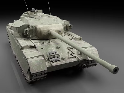 Military Tank With Twin Antennas Long Gun Barrel Heavy Tracks And Turret 3d model