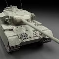 Military Tank With Twin Antennas Long Gun Barrel Heavy Tracks And Turret